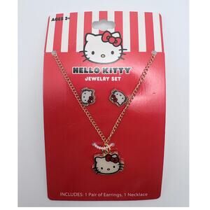 Sanrio Hello Kitty Necklace and Earrings Set NWT